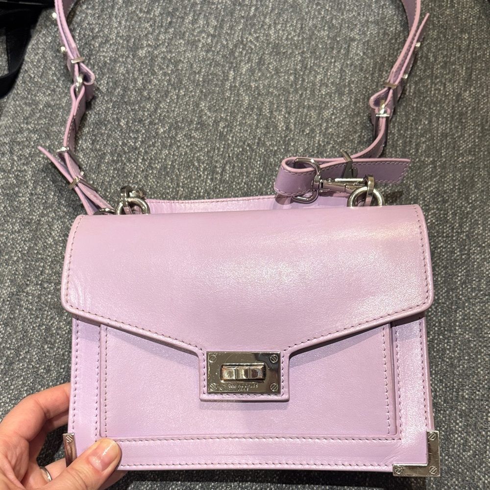 Lavender Leather Crossbody Bag